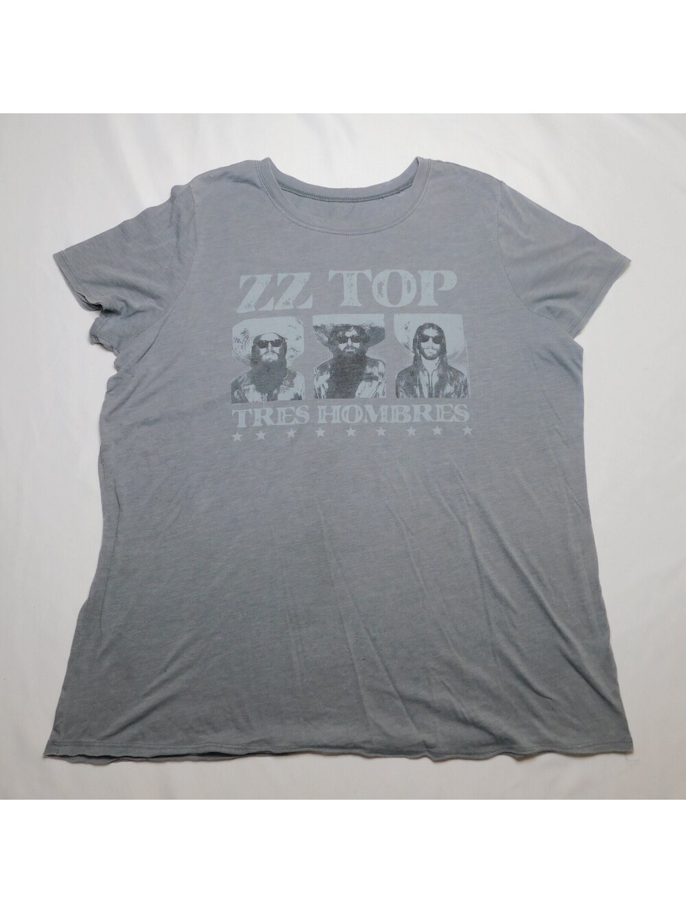 ZZ Top Tres Hombres Graphic Band Tee Shirt Grey Size Women's 2XL XXL